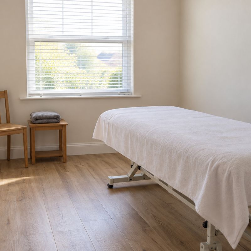 The treatment room at the Rugeley studio